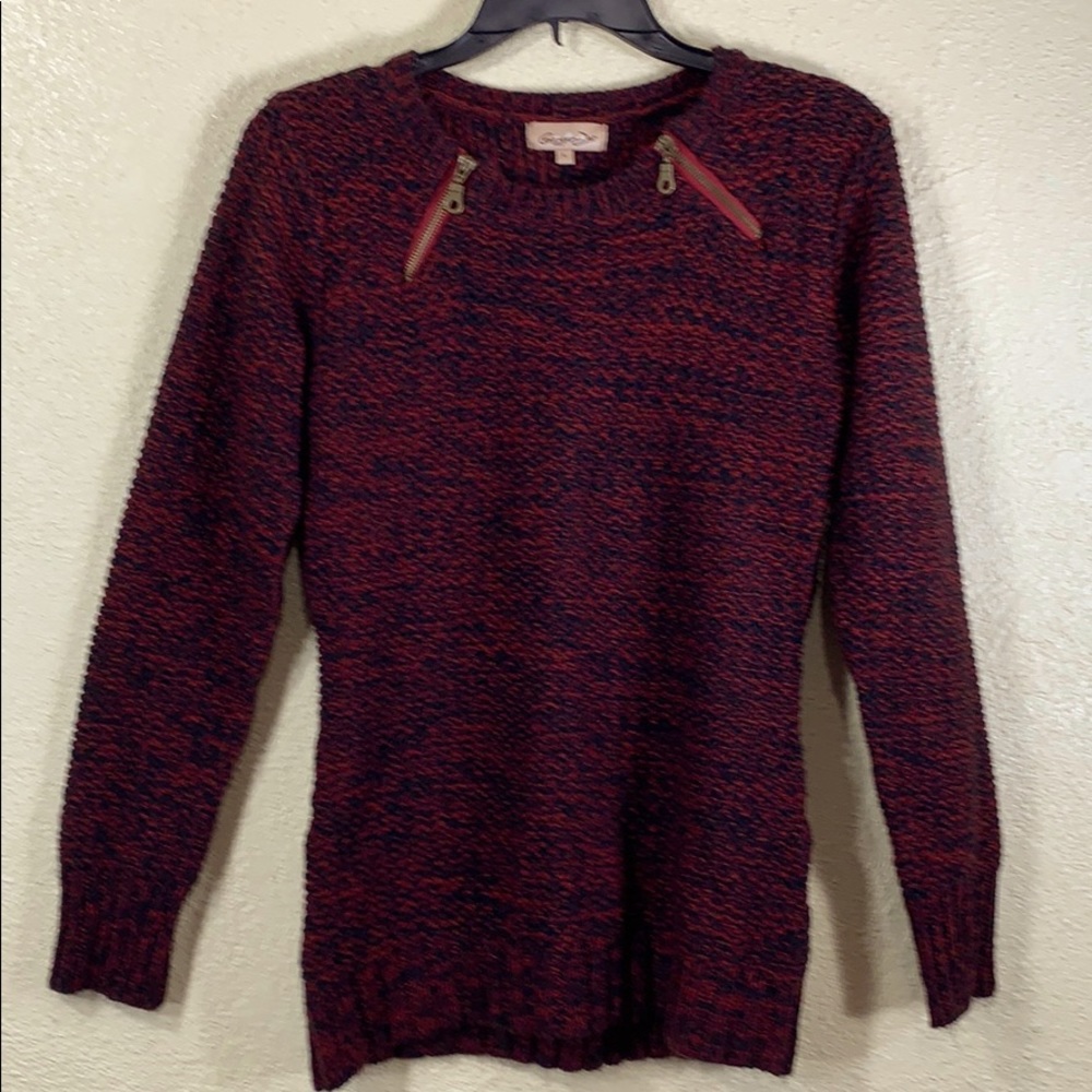 Ginger Jar Sweater Dark Red & Black L